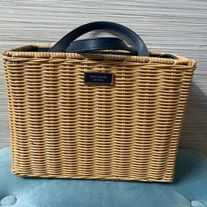 Kate Spade Wicker Tote with Black Straps